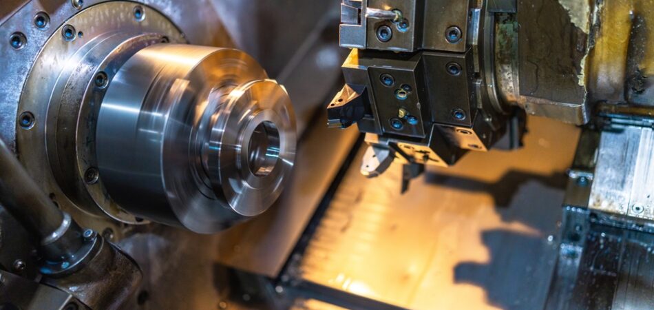 Close Up,of,an,industrial,lathe,in,a,cnc,factory,with